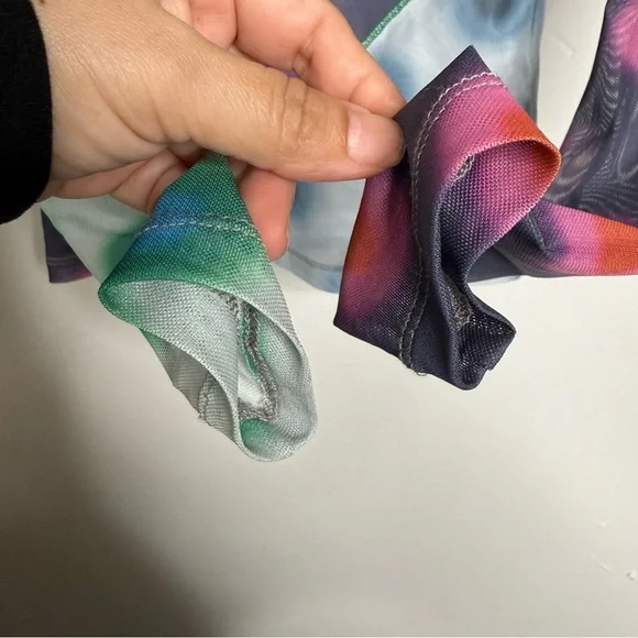 MIAOU Polka Dot PatchworkLong Sleeve Mesh Sheer T-shirt Sz S Y2K Bratz 2000’s - Picture 6 of 14